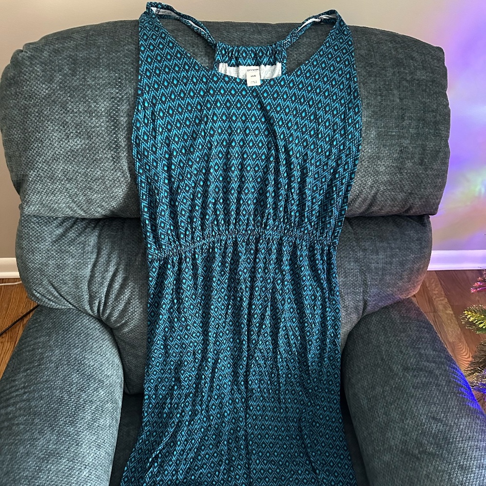 Old Navy teal pattern dress